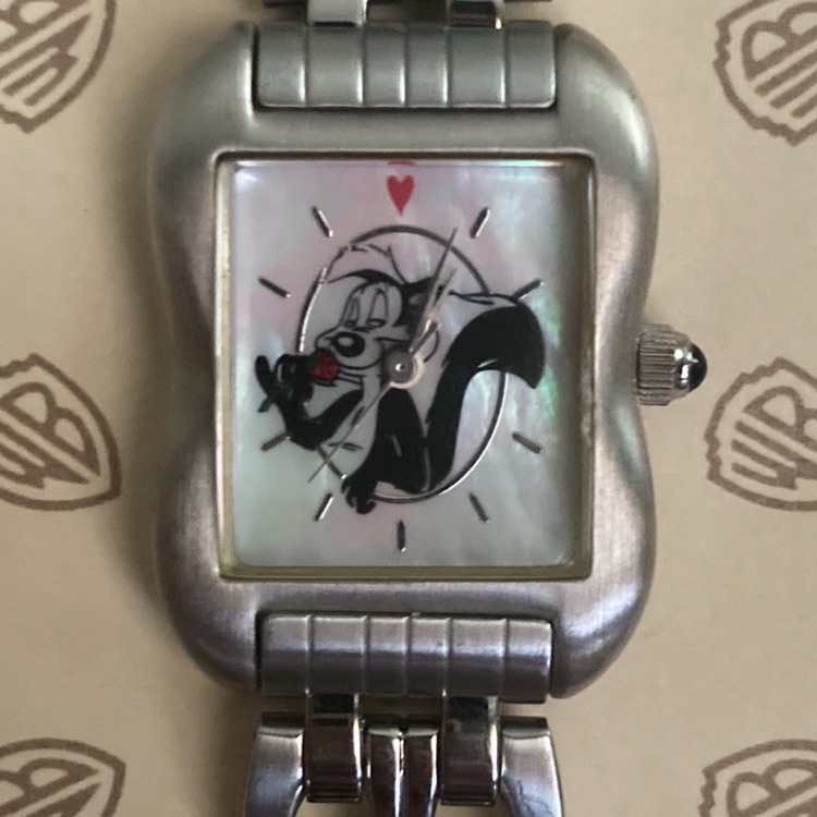 Warner Bros. 1995 Pepe Le Pew, Stainless Steel Watch Nos